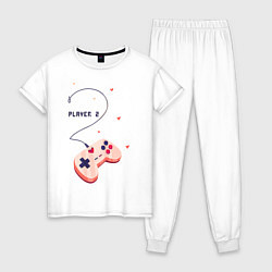 Пижама хлопковая женская Perfect Team: Player 1, цвет: белый
