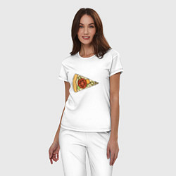 Пижама хлопковая женская Твой кусочек пиццы, цвет: белый — фото 2