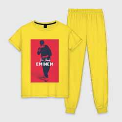 Пижама хлопковая женская Slim Shady: Eminem, цвет: желтый
