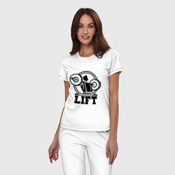 Пижама хлопковая женская Iron Lift, цвет: белый — фото 2