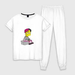 Пижама хлопковая женская Bart: Lil Peep, цвет: белый