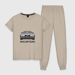 Пижама хлопковая женская DeLorean, цвет: миндальный