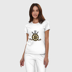 Пижама хлопковая женская Boston Bruins Hockey, цвет: белый — фото 2