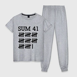 Пижама хлопковая женская Sum 41: Days, цвет: меланж