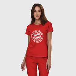Пижама хлопковая женская FC Bayern Munchen, цвет: красный — фото 2