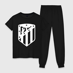 Пижама хлопковая женская FC Atletico Madrid, цвет: черный
