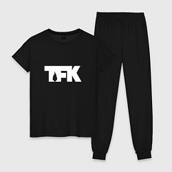Пижама хлопковая женская TFK: White Logo, цвет: черный