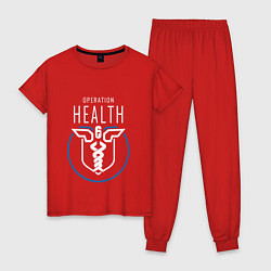 Пижама хлопковая женская Operation Health, цвет: красный