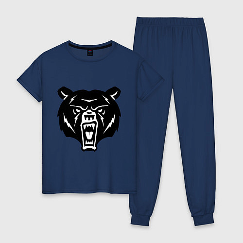Женская пижама Ярость медведя / Тёмно-синий – фото 1
