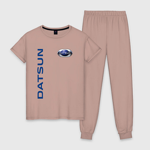 Женская пижама Datsun логотип с эмблемой / Пыльно-розовый – фото 1