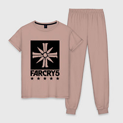 Пижама хлопковая женская Eden's Gate: Far Cry 5, цвет: пыльно-розовый