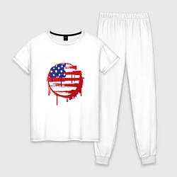 Пижама хлопковая женская Кровавая Америка, цвет: белый