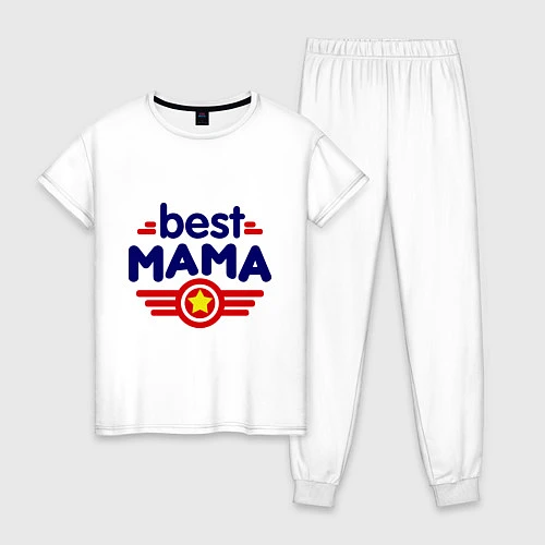 Женская пижама Best mama logo / Белый – фото 1