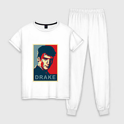 Пижама хлопковая женская Drake, цвет: белый