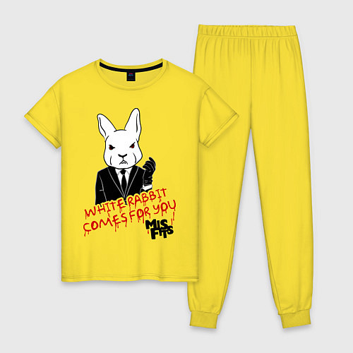 Женская пижама Misfits: White rabbit / Желтый – фото 1
