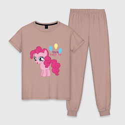 Пижама хлопковая женская Young Pinkie Pie, цвет: пыльно-розовый