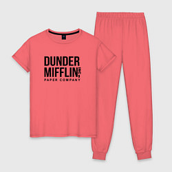 Пижама хлопковая женская Dunder Mifflin, цвет: коралловый