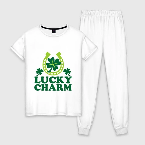 Женская пижама Lucky charm - подкова / Белый – фото 1