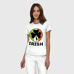 Пижама хлопковая женская Irish - цвет флага, цвет: белый — фото 2