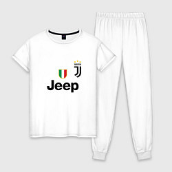 Пижама хлопковая женская Ronaldo: Juve Sport, цвет: белый