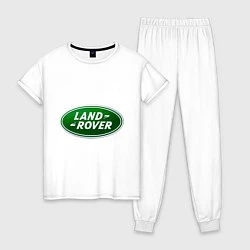 Пижама хлопковая женская Logo Land Rover, цвет: белый