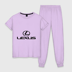 Пижама хлопковая женская Lexus logo цвета лаванда — фото 1
