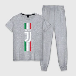 Пижама хлопковая женская FC Juventus: Italy, цвет: меланж