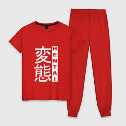 Пижама хлопковая женская HENTAI Style, цвет: красный