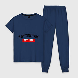 Пижама хлопковая женская FC Tottenham Est. 1882, цвет: тёмно-синий