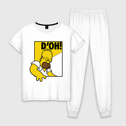 Пижама хлопковая женская Homer D'OH!, цвет: белый