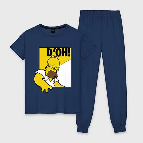 Женская пижама Homer D'OH! / Тёмно-синий – фото 1
