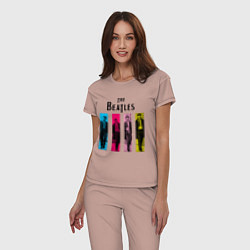Пижама хлопковая женская Walking Beatles, цвет: пыльно-розовый — фото 2
