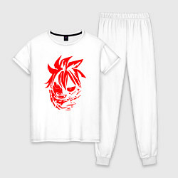 Пижама хлопковая женская Son of Flame Dragon, цвет: белый
