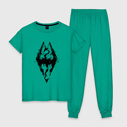 Пижама хлопковая женская TES Dragon, цвет: зеленый