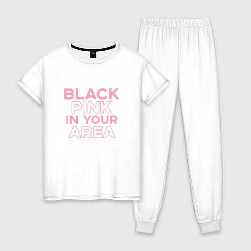 Женская пижама Black Pink in youe area / Белый – фото 1
