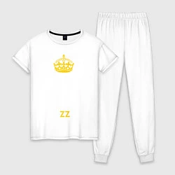 Пижама хлопковая женская Keep Calm & Use Brazzers, цвет: белый