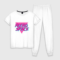 Пижама хлопковая женская Retro Space, цвет: белый