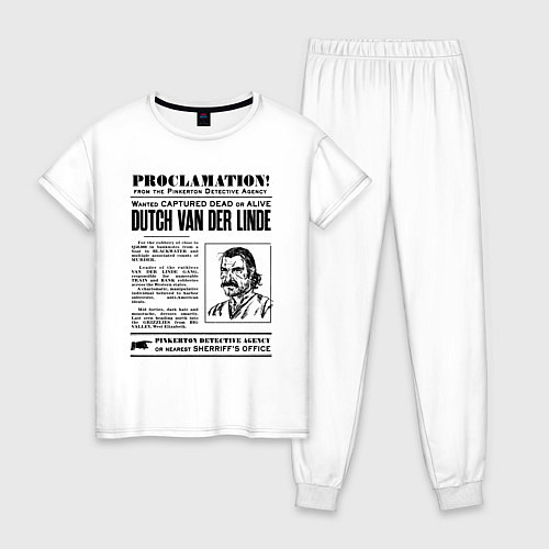Женская пижама RDR II: Proclamation / Белый – фото 1