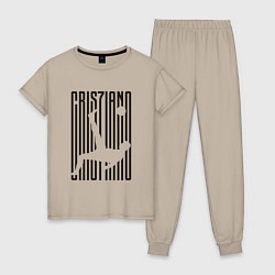 Пижама хлопковая женская Cris7iano, цвет: миндальный
