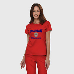 Пижама хлопковая женская BAUMAN University, цвет: красный — фото 2