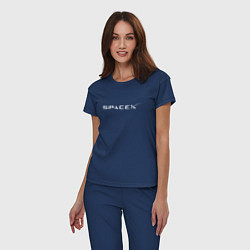 Пижама хлопковая женская SpaceX, цвет: тёмно-синий — фото 2
