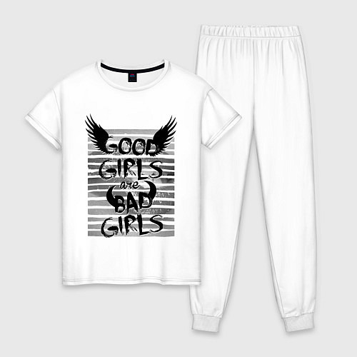 Женская пижама Good girls are bad girls / Белый – фото 1