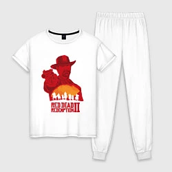 Пижама хлопковая женская Red Dead Redemption 2, цвет: белый