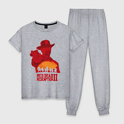 Пижама хлопковая женская Red Dead Redemption 2, цвет: меланж