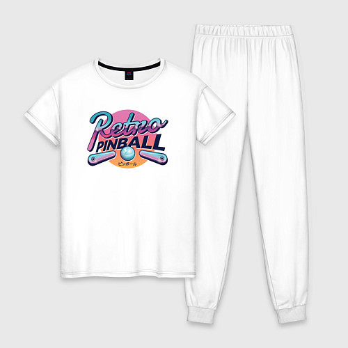 Женская пижама Пинбол Ретро / Белый – фото 1