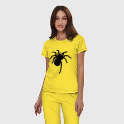 Пижама хлопковая женская Черный паук, цвет: желтый — фото 2
