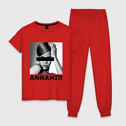 Пижама хлопковая женская Rihanna, цвет: красный