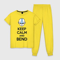 Пижама хлопковая женская Keep Calm & Bend, цвет: желтый