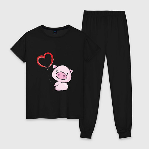 Женская пижама Pig Love / Черный – фото 1