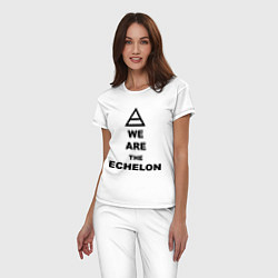 Пижама хлопковая женская We are the echelon, цвет: белый — фото 2